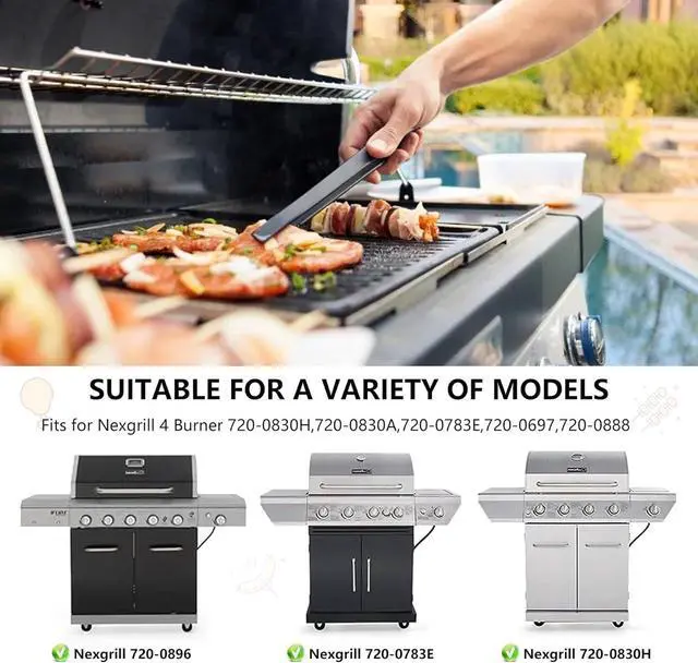 Alt view image 7 of 7 - 17" Stainless Steel Grill Grate, Burner, Heat Plate & Igniter Replacement Kit for 4-5 Burner Gas Grills