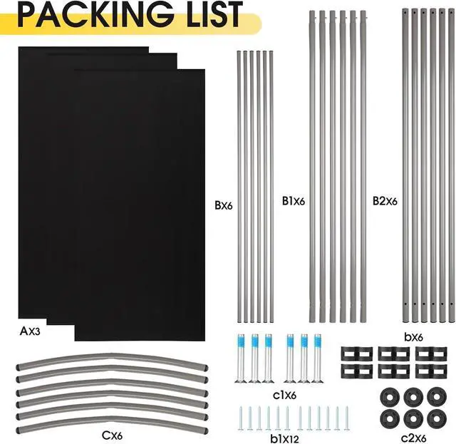 Alt view image 7 of 7 - 3 Panel Folding Privacy Screen 6 Ft Tall Freestanding Room Divider Fabric Partition Wall 102"W x 20"D x 71"H Black for Home Office Bedroom Living Room