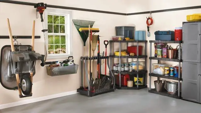 Alt view image 3 of 4 - Garage Tool Tower Rack Wheeled Storage Organizer Holds Up to 40 Long Handled Tools for Rakes Brooms Shovels Home Shed Outdoor Black