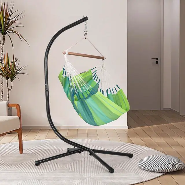 Alt view image 6 of 7 - Heavy Duty Steel Hammock Chair Stand, 400 LBS Capacity, 360 Degree Rotation, Indoor Outdoor Hanging Stand for Hammock Swing Porch