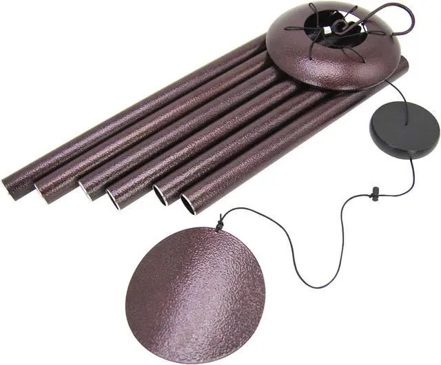 Alt view image 6 of 7 - 45 Inch Outdoor Memorial Wind Chimes, 6 Heavy Aluminum Tubes, Large Deep Tone, Bronze Hanging Garden Decor