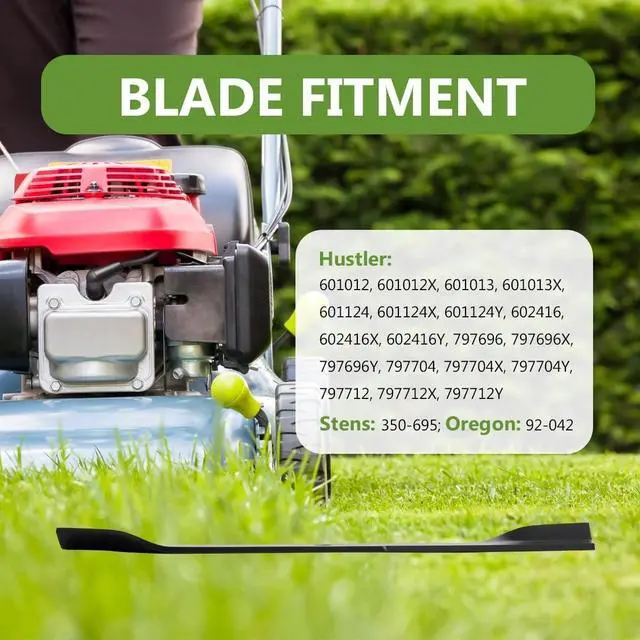 Alt view image 5 of 7 - 54 Inch High Lift Mower Blades Set, 6 Pack Heavy Duty Steel Replacement Blades for Standard 54 Inch Mower Deck