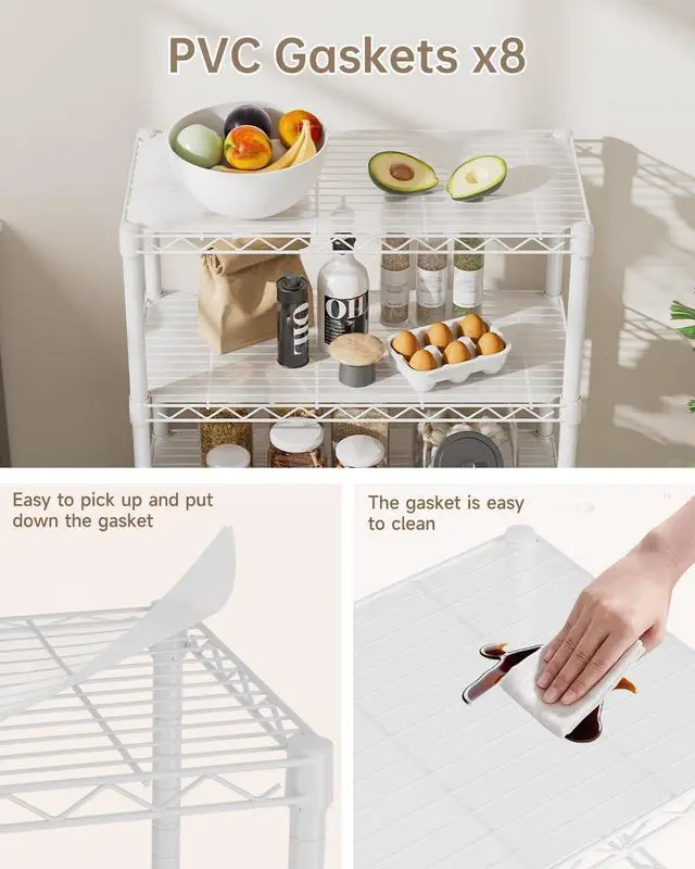 Alt view image 4 of 7 - 8 Tier Adjustable Heavy Duty Metal Wire Storage Shelving Unit Multipurpose Organizer Rack for Kitchen Pantry Bathroom Laundry Office