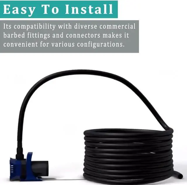 Alt view image 4 of 7 - 3/4 ID × 1 OD Black Vinyl Tubing, 50 Feet Flexible PVC Plastic Hybrid Hose, Non-Toxic BPA-Free for Water Air Oil Transfer, Pond Fountain Garden Use