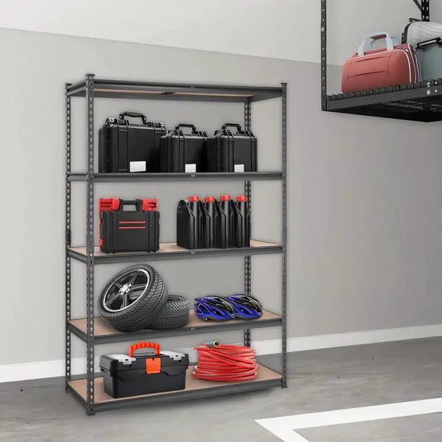 Alt view image 2 of 7 - 5 Tier Adjustable Heavy Duty Metal Storage Shelving Unit, 2000 LBS Total Capacity Utility Organizer Rack 48x18x72 Inch, Freestanding Storage Shelves for Garage Basement Kitchen Pantry Laundry Room