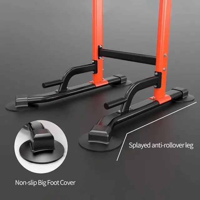 Alt view image 3 of 7 - 330LBS Capacity Pull Up Dip Station, Home Gym Strength Training Fitness Station for Chin-Ups Push-Ups Knee Lifts, Carbon Steel Workout Power Tower