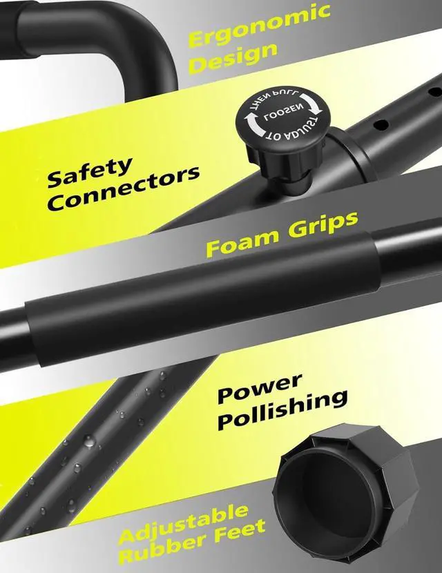 Alt view image 4 of 7 - 1100LBS Adjustable Dip Bar Heavy Duty Steel Dip Station, Parallel Bars with Dual Safety Connectors, Freestanding Dip Equipment for Calisthenics Full Body Strength Training