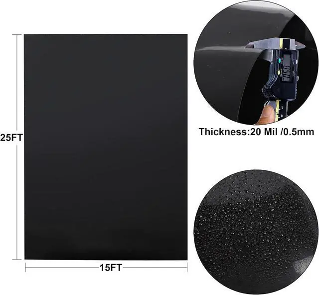 Alt view image 3 of 7 - 15 x 25 FT HDPE Pond Liner, 20 Mil Thick Waterproof Flexible Pond Sheet for Outdoor Fish Koi Ponds, Garden Water Fountains and Waterfall Construction