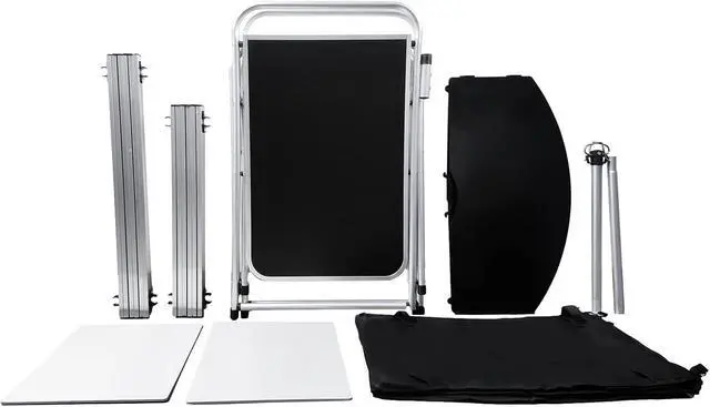 Alt view image 5 of 7 - Black Foldable Aluminum Outdoor Camping Cooking Station With ThreeSided Windscreen Side Shelves and Fabric Storage Cabinet For Picnic BBQ RV Outdoor Cooking
