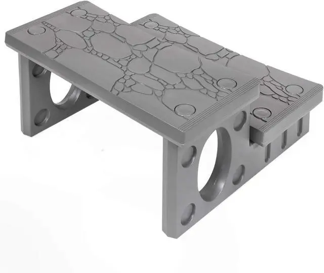 Alt view image 4 of 7 - 2-Step Spa & Hot Tub Deck Steps, Non-Slip Polyethylene, Universal for Straight/Curved Spas, Pool Bathtub Side Steps, Gray