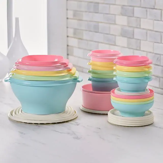 Alt view image 6 of 7 - 36-Piece Food Storage Containers Set with 18 Containers and 18 Lids, BPA-Free Press-Seal Plastic Storage Bowls, Stackable Space Saving Reusable Food Organizer for Meal Prep and Kitchen Organization