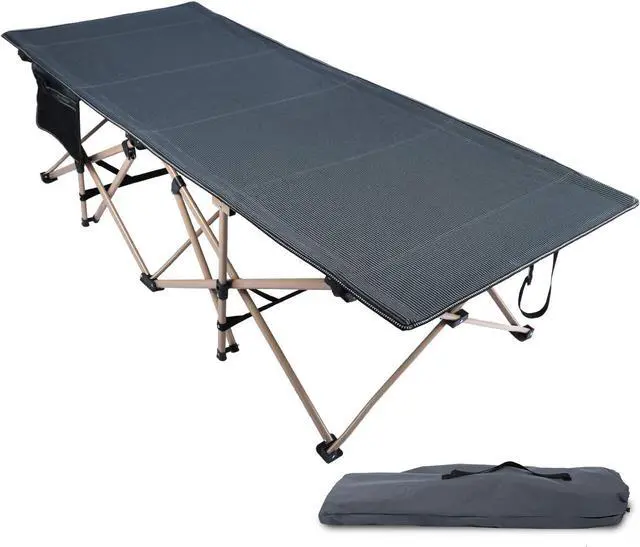 Main image of Oversized Extra Wide Folding Sleeping Cot for Adults Supports 500lbs Heavy Duty Portable Bed for Indoor Outdoor Office Use Dark Grey
