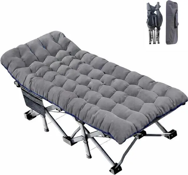 Main image of XXL Oversized Camping Cot for Adults, 78"×32" Heavy Duty Folding Sleeping Bed with Mattress Pad, 1200D Oxford, 900LBS Capacity, Portable with Carry Bag