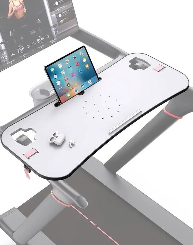Alt view image 4 of 6 - Treadmill Desk Attachment with Laptop Stand & Tablet Holder, Edge Protector, Treadmill Workstation for Home Office, Fits New Peloton Tread (Post-Aug 2021)