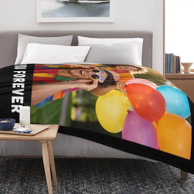 Alt view image 3 of 6 - YangJT Custom Photo Flannel Fleece Blanket, Personalized Soft Throw Blanket for Couch, Ideal Gift for Birthday Valentine's Day Mother's Day - Perfect for Family Friends Lover (60 x 80 in)