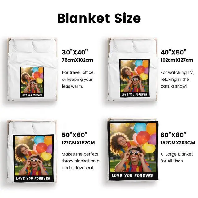 Alt view image 6 of 6 - YangJT Custom Photo Flannel Fleece Blanket, Personalized Soft Throw Blanket for Couch, Ideal Gift for Birthday Valentine's Day Mother's Day - Perfect for Family Friends Lover (60 x 80 in)
