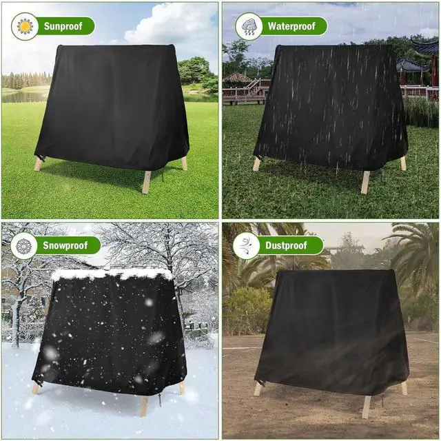 Alt view image 5 of 7 - 118"L x78"W x78"H Outdoor Swing Cover, Waterproof Heavy-Duty Patio Cover for A-Frame Swing Set, Porch Glider, Hammock & Swing Stand