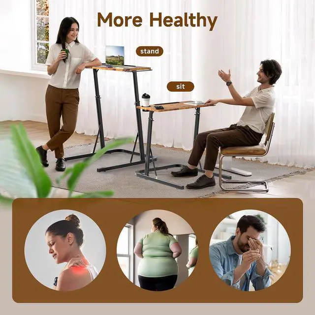 Alt view image 5 of 7 - Adjustable Height Standing Desk for Walking Pad and Stationary Bike, Multi Purpose Fitness Attachment Table for Indoor Treadmill Cycling Trainer Workstation