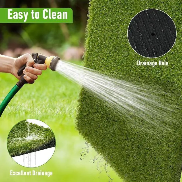Alt view image 5 of 7 - 5x8 Ft Realistic Artificial Grass Rug, Outdoor Fake Turf Grass for Dogs, Indoor Outdoor Garden Lawn Landscape Patios Decoration