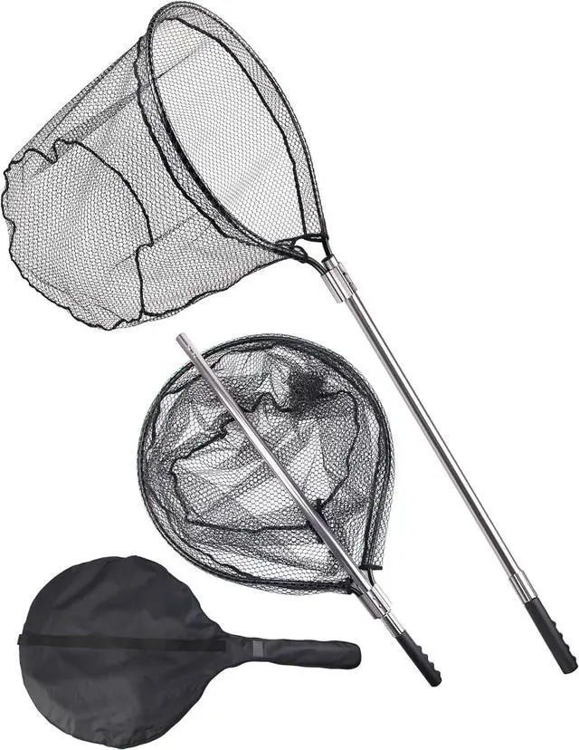 Main image of 70-94 Inch Telescopic Fishing Landing Net Heavy Duty Aluminum Alloy Handle Non-Snag Rubber Coated Mesh Portable Large Fishing Net for Freshwater Saltwater Boat Fishing