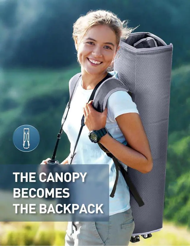 Alt view image 3 of 6 - Do not exceed the maximum weight capacity of 330 pounds. Secure side shades on windy days. Use the side pocket for oversized cups to prevent spills.