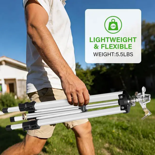 Alt view image 7 of 7 - 2 Pack 50 Inch Adjustable Tripod Impact Sprinkler, Heavy Duty Brass Nozzle Sprinkler, 360° Rotating Extendable Height Irrigation System for Large Yard Lawn Garden Watering