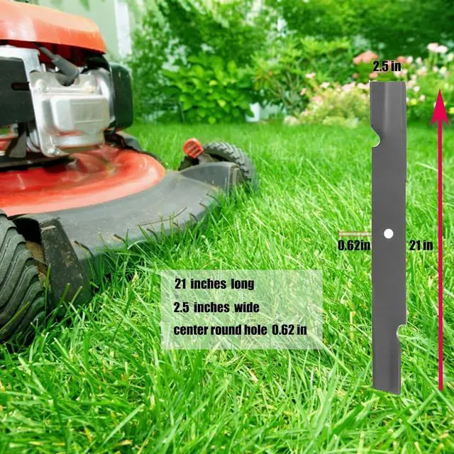 Alt view image 3 of 6 - 61 Inch Replacement Lawn Mower Blade, Heavy Duty Steel Blade with 5/8 Inch Round Center Hole, 21 Inches Long for 61 Inch Mower Decks