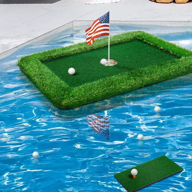 Main image of Floating Golf Green for Pool, Multiple Sizes (35"x24"/47"x35"/63"x47"), Floating Chipping Green for 2-4 Golfers, Outdoor Pool Game for Skill Improvement