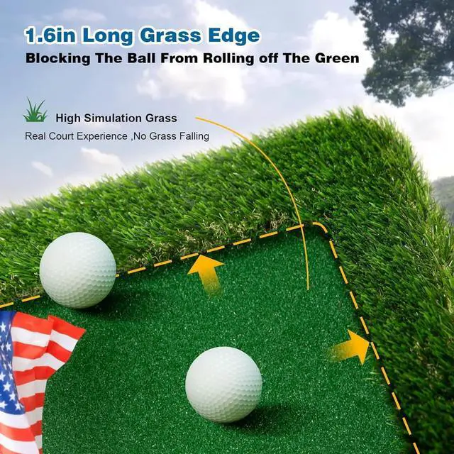 Alt view image 5 of 7 - Floating Golf Green for Pool, Multiple Sizes (35"x24"/47"x35"/63"x47"), Floating Chipping Green for 2-4 Golfers, Outdoor Pool Game for Skill Improvement
