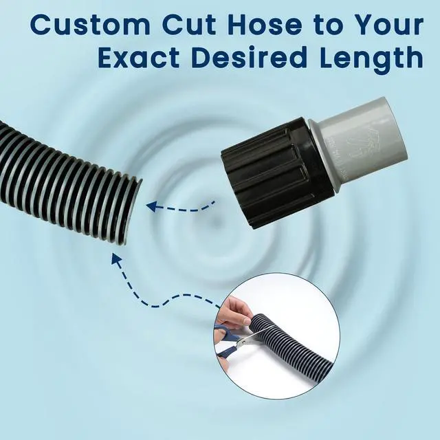 Alt view image 4 of 6 - Heavy Duty Flexible Pool Vacuum Hose with 360 Swivel Cuff & Weighted 14 Inch Vacuum Head, 1-1/2 Inch Diameter Hose Compatible for Inground Above Ground Swimming Pools