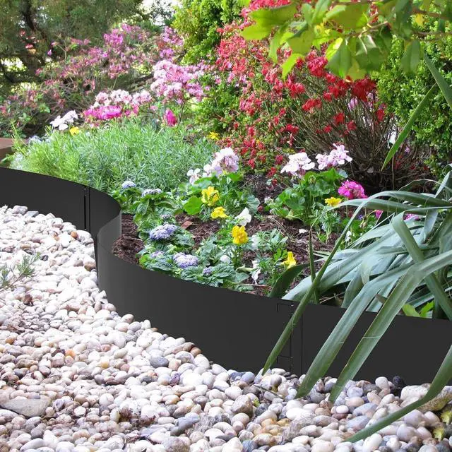 Alt view image 3 of 6 - 6-Pack Galvanized Steel Landscape Edging 40" L x 6" H Flexible No Dig Garden Border Strips with Connecting Clips for Lawn Yard Flower Bed Outdoor Landscaping