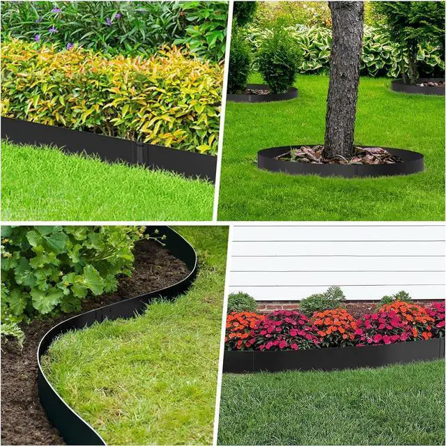 Alt view image 5 of 6 - 6-Pack Galvanized Steel Landscape Edging 40" L x 6" H Flexible No Dig Garden Border Strips with Connecting Clips for Lawn Yard Flower Bed Outdoor Landscaping