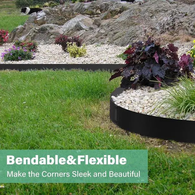 Alt view image 6 of 6 - 6-Pack Galvanized Steel Landscape Edging 40" L x 6" H Flexible No Dig Garden Border Strips with Connecting Clips for Lawn Yard Flower Bed Outdoor Landscaping