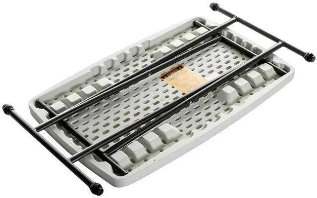Alt view image 6 of 7 - Heavy Duty Adjustable Height Camping Personal Folding Table, Platinum, 19.5 L x 30 W x 28" H, Utility Table