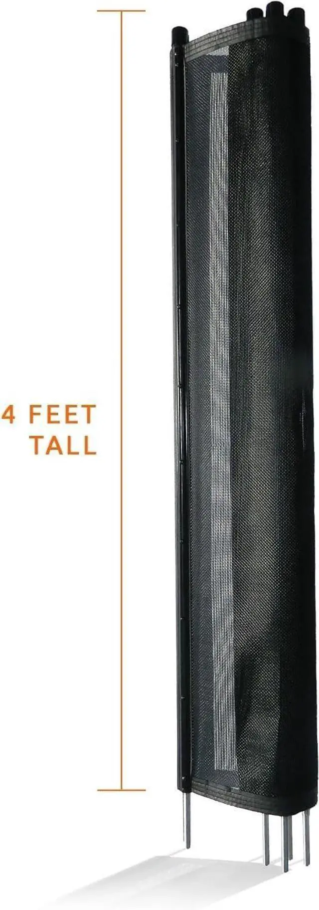 Alt view image 5 of 7 - 4' x 12' Pool Safety Fence Section Kit, Removable Mesh Pool Fence with 5 Integrated Posts, UV-Resistant, for Above Ground/In-Ground Pools