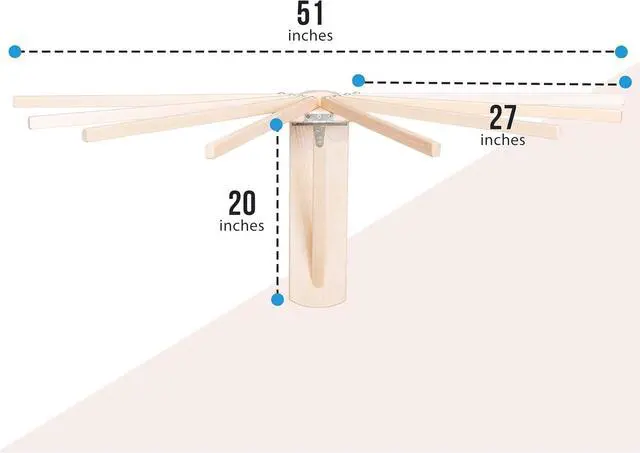 Alt view image 2 of 6 - Wall Mounted Collapsible Clothes Drying Rack Heavy Duty Solid Maple Hardwood Laundry Rack for Indoor Use
