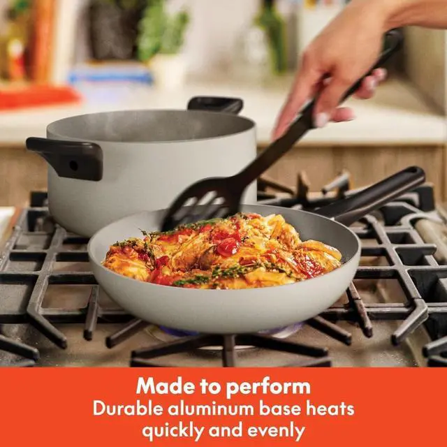 Alt view image 5 of 7 - 12 Piece Ceramic Nonstick Cookware Set with Tempered Glass Lids and Cool-Touch Handles, Oven Safe All Stovetops Compatible Kitchen Pots and Pans