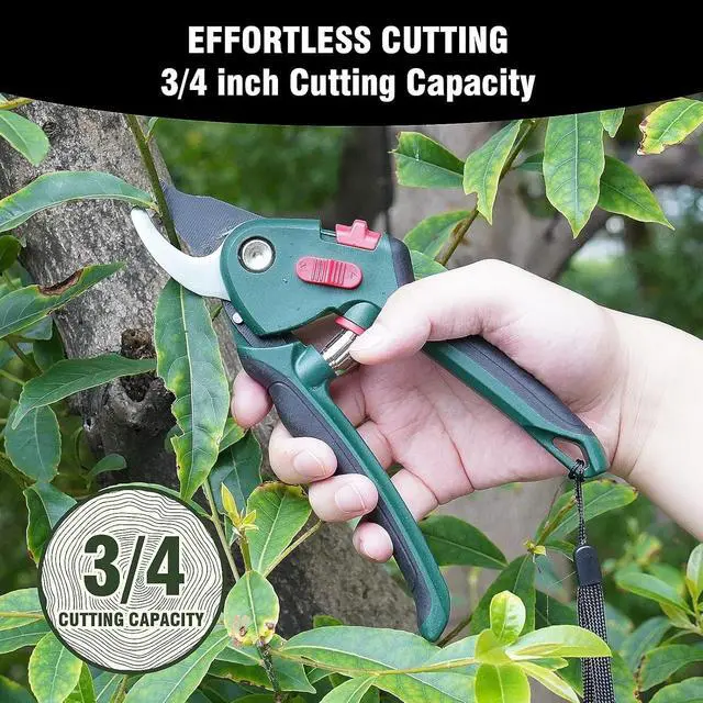 Alt view image 5 of 6 - 3-Piece Garden Pruning Tool Set with Telescopic Aluminum Handles, Bypass Lopper Hedge Shears Pruning Shears, Heavy Duty Branch Cutters for Shrubs Hedges Branches
