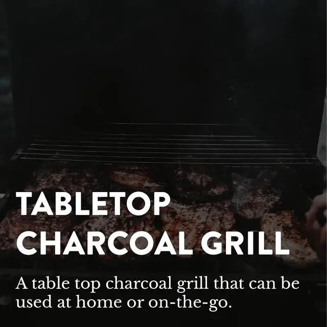 Alt view image 3 of 7 - 18-Inch Portable Tabletop Charcoal BBQ Grill, 2-Tiered with Side Handles & Lid, Compact Grill & Smoker for Picnic, Tailgate & Outdoor Cooking
