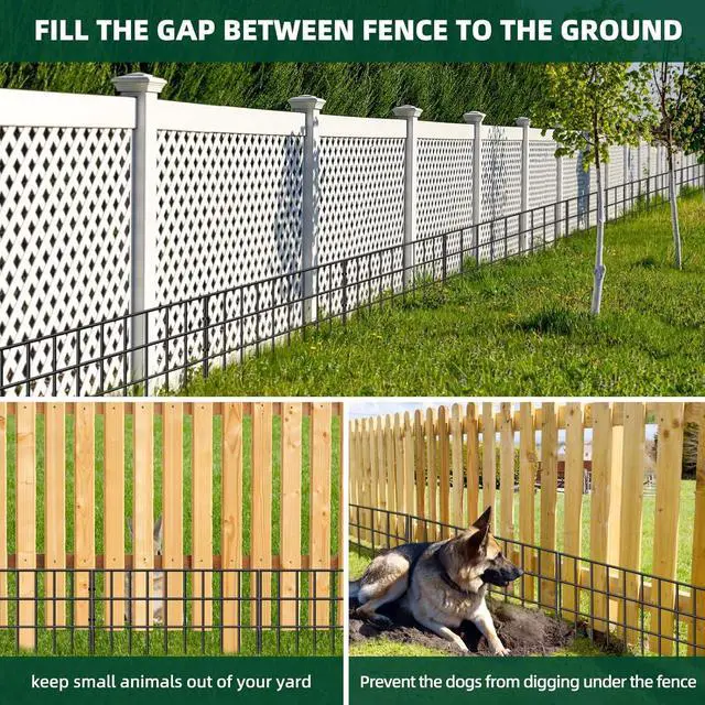 Alt view image 2 of 7 - 42.5FT Total Length 13in Height No Dig Animal Barrier Fence 30 Pack Rustproof Welded Metal Fence Anti Digging Garden Edging Border for Dog Rabbit Outdoor Yard Patio Flower Bed Protection