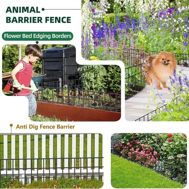 Alt view image 7 of 7 - 42.5FT Total Length 13in Height No Dig Animal Barrier Fence 30 Pack Rustproof Welded Metal Fence Anti Digging Garden Edging Border for Dog Rabbit Outdoor Yard Patio Flower Bed Protection