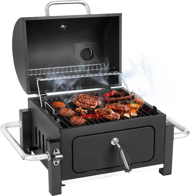 Main image of Portable Tabletop Charcoal Grill with 314 Square Inch Cooking Area, Warming Rack and Removable Charcoal Tray for Outdoor Camping, Picnic