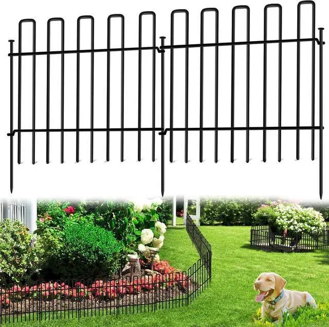 Main image of 26 Panels No Dig Metal Garden Fence 13in Height 37FT Total Length Rustproof Animal Barrier Fence Anti Digging Defense Border with Ground Stakes for Outdoor Yard Patio Flower Bed Landscaping