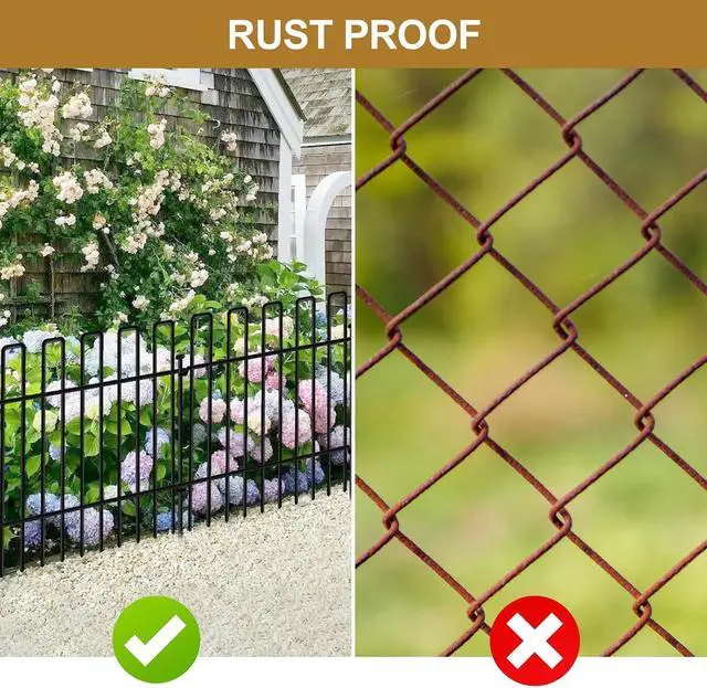 Alt view image 5 of 7 - 26 Panels No Dig Metal Garden Fence 13in Height 37FT Total Length Rustproof Animal Barrier Fence Anti Digging Defense Border with Ground Stakes for Outdoor Yard Patio Flower Bed Landscaping