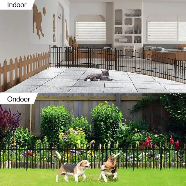 Alt view image 6 of 7 - 26 Panels No Dig Metal Garden Fence 13in Height 37FT Total Length Rustproof Animal Barrier Fence Anti Digging Defense Border with Ground Stakes for Outdoor Yard Patio Flower Bed Landscaping