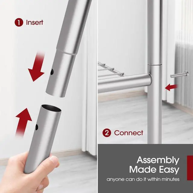 Alt view image 4 of 7 - 5 Tier Heavy Duty Metal Storage Shelves Organizer with Leveling Feet 33.0"W x12.6"D x72.0"H Silver for Garage Pantry Kitchen Closet