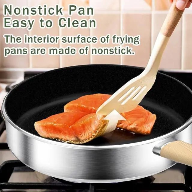 Alt view image 4 of 7 - 13 Piece Stainless Steel Pots and Pans Set, Tri-Ply Base Induction Cookware, Dishwasher Safe Kitchen Cooking Set