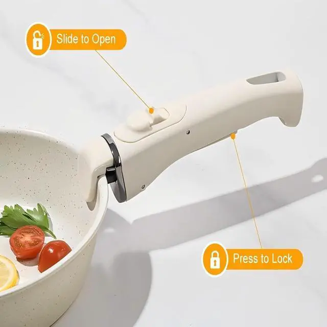 Alt view image 7 of 7 - 20-Piece Ceramic Nonstick Cookware Set with Detachable Handles, Stackable Oven & Induction Safe Non-Toxic Kitchen Pots and Pans Set