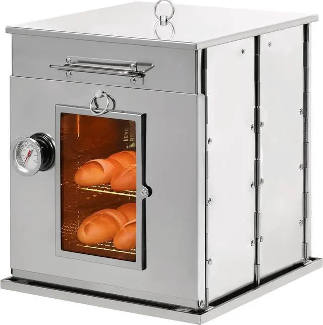 Main image of 14" Foldable Camping Oven with 2 Tier Grill Grates, Stainless Steel Portable Outdoor Oven Compatible with Wood Burning and Propane Stoves for Camping BBQ Baking