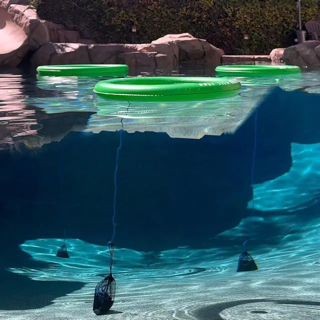 Alt view image 4 of 7 - Floating Golf Green for Pool, Putting Turf Mat with 3 Different Sized No-Drift Chipping Targets, Floating Golf Balls Game Set for Golfers